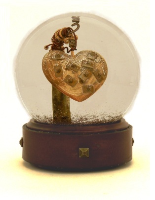 Armored Heart snow globe, Camryn Forrest Designs 2014