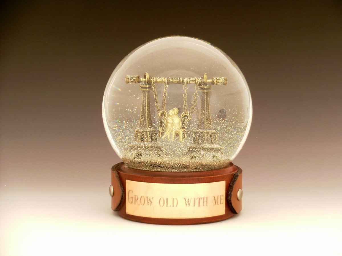 Grow Old With Me, snow globe by Camryn Forrest Designs, Denver, CO