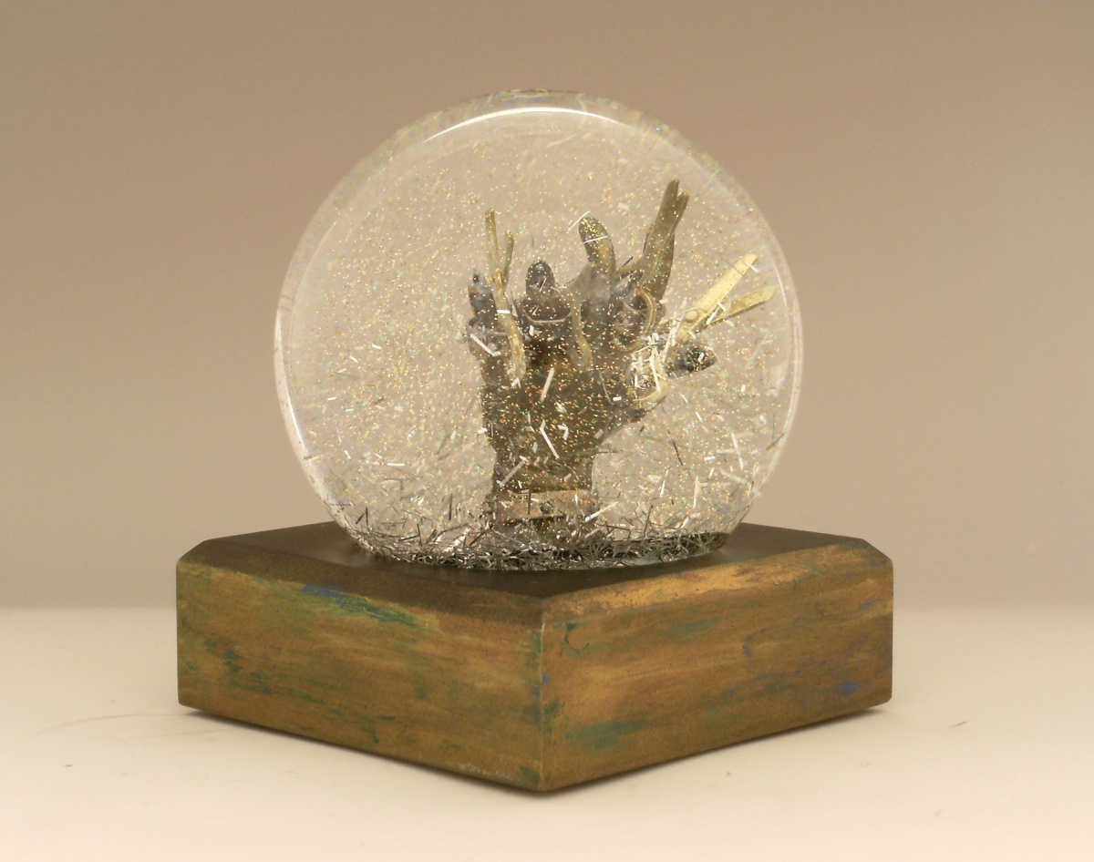 Scissorhands sparkle snow globe, Camryn Forrest Designs, 2015