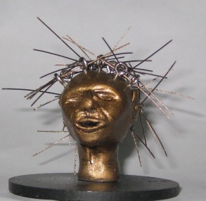 Networked, Miniature head sculpture, Camryn Forrest Designs, Denver Colorado