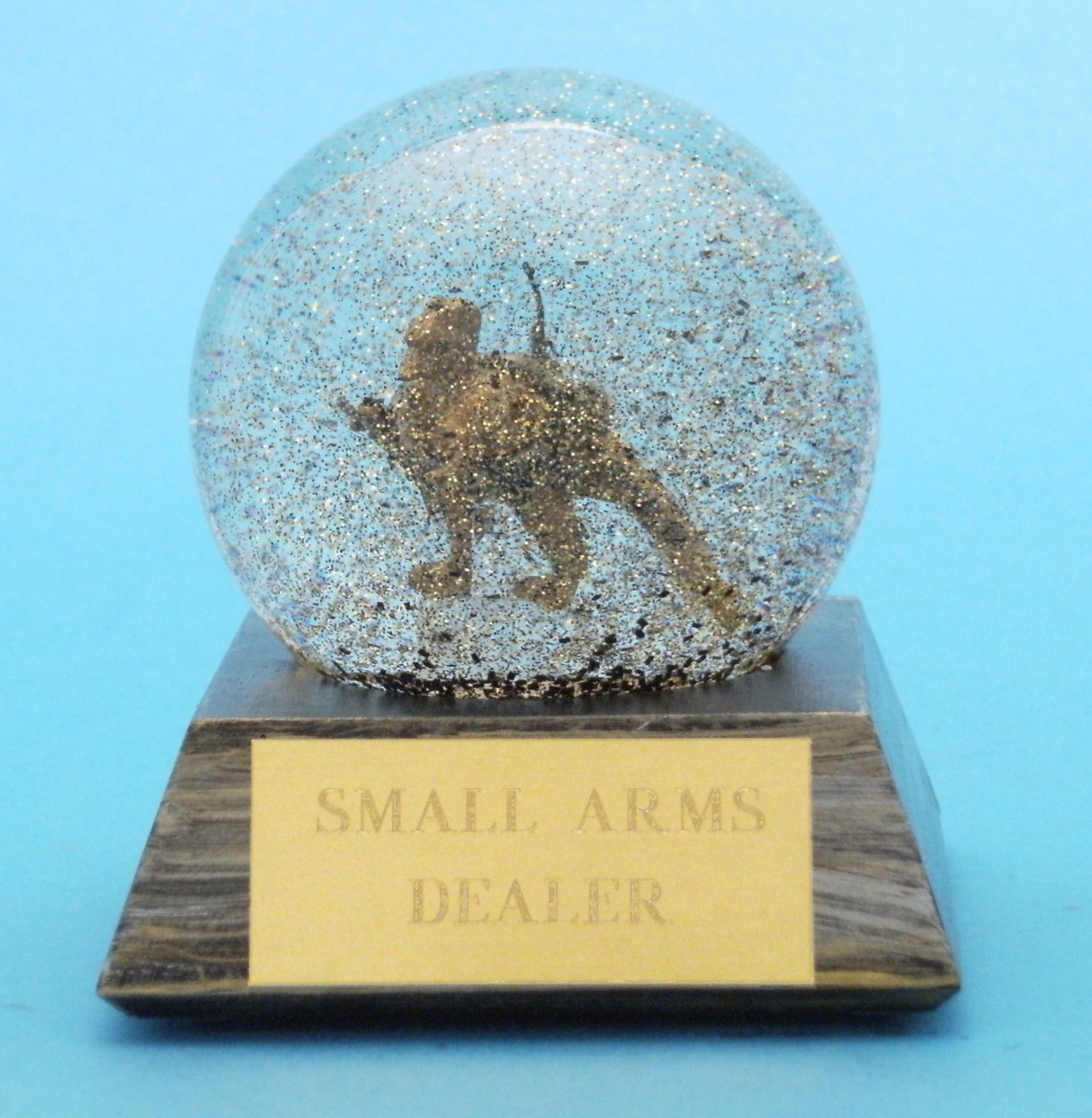 Small Arms Dealer snow globe Camryn Forrest Designs 2016